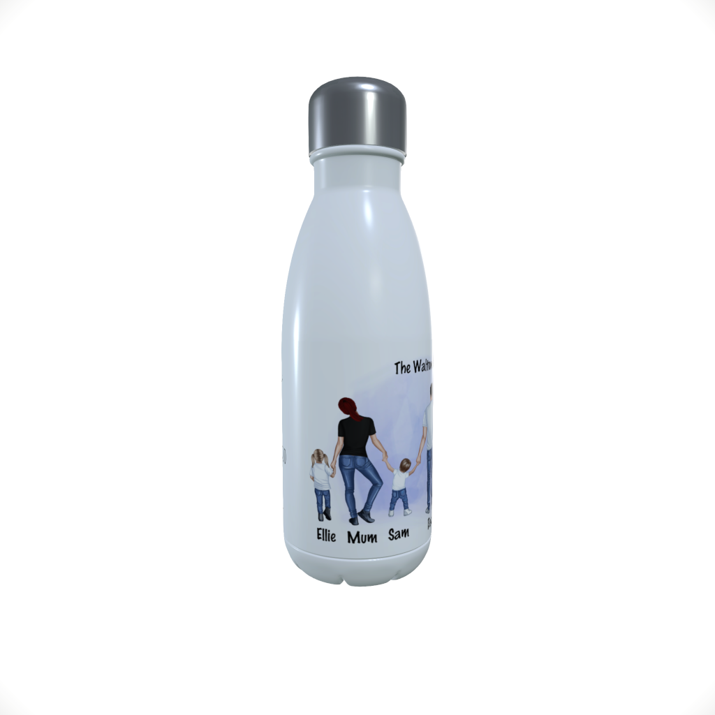 Family Water Bottle, Personalised Drinks Bottle, Thermos Bottle